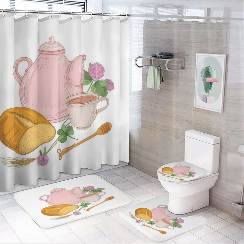 Honey Spoon Cup of Coffee — 4-Piece Bathroom Set preview