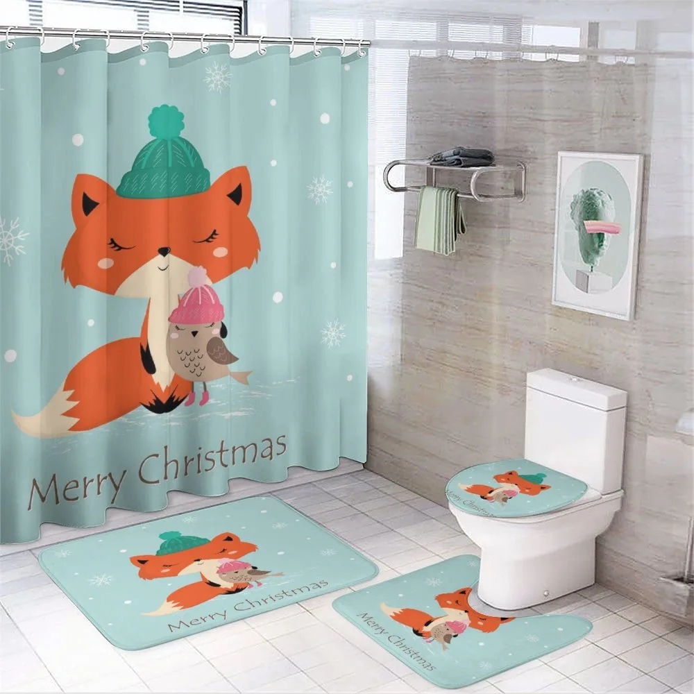 Merry Christmas Bird Animal — 4-Piece Bathroom Set preview