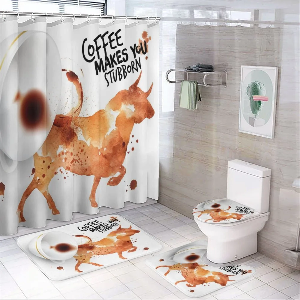Stubborn Bull Animal — 4-Piece Bathroom Set preview