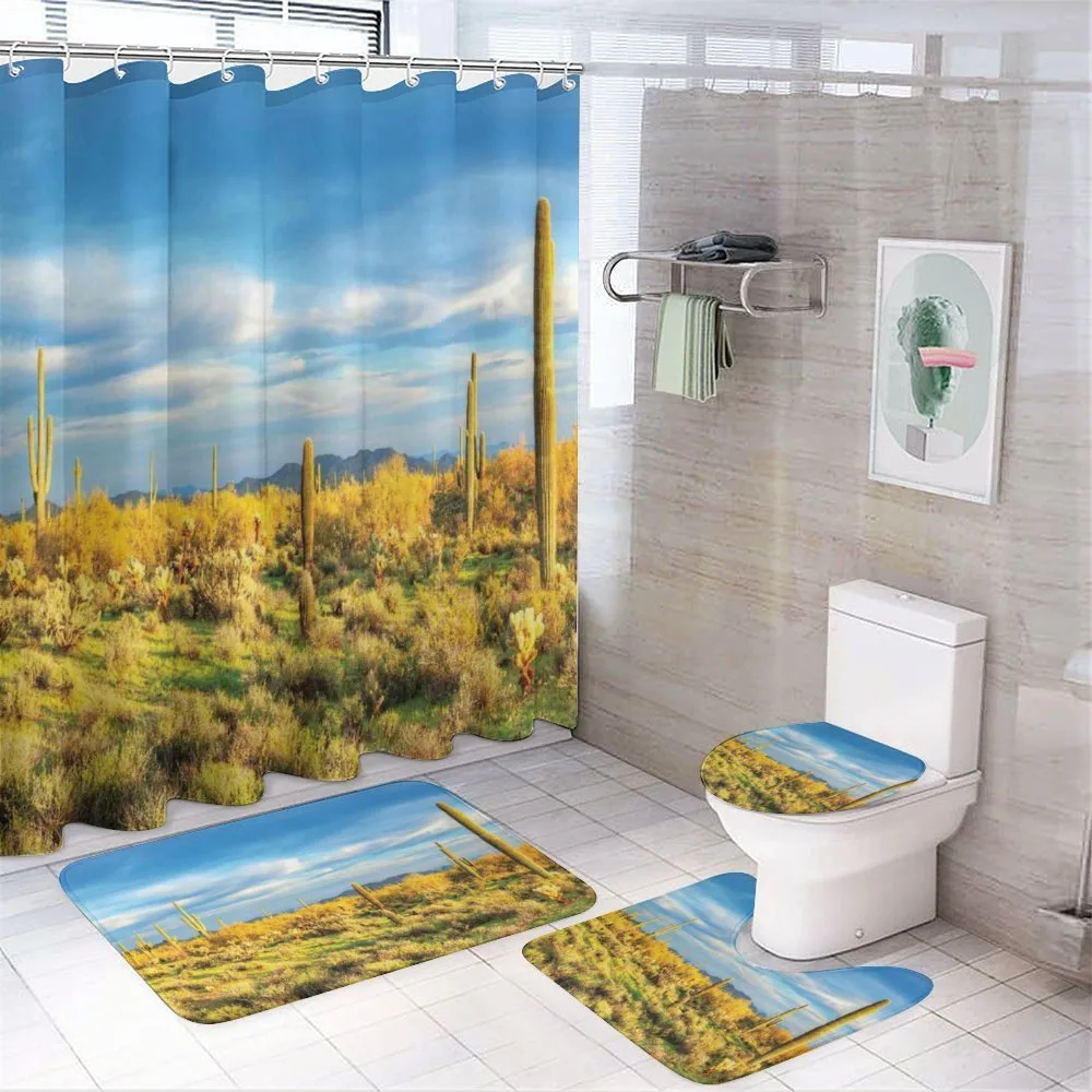 Western Cactus Spikes — 4-Piece Bathroom Set preview