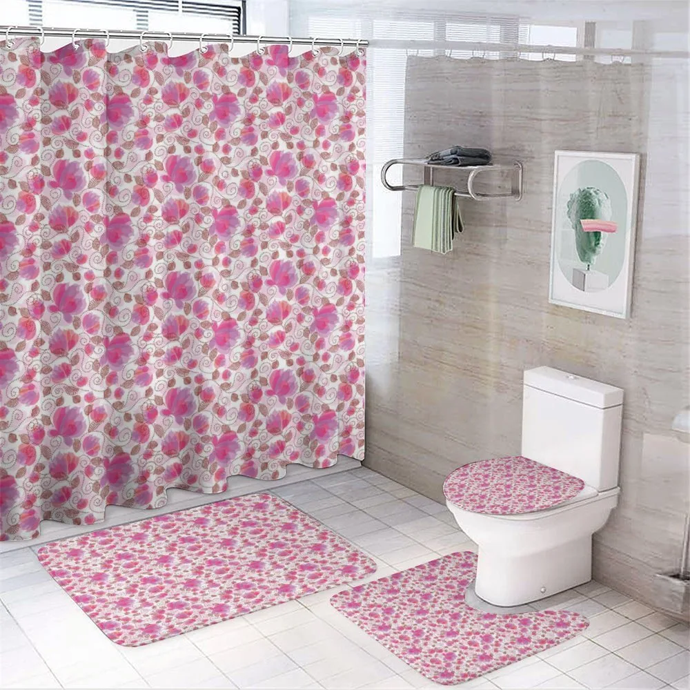 Botanical Watercolors — 4-Piece Bathroom Set preview