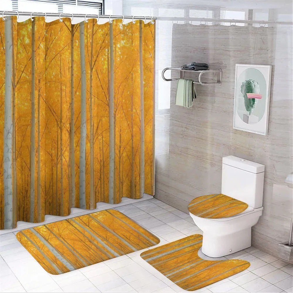Forest Bloom with Pale Leaves — 4-Piece Bathroom Set preview