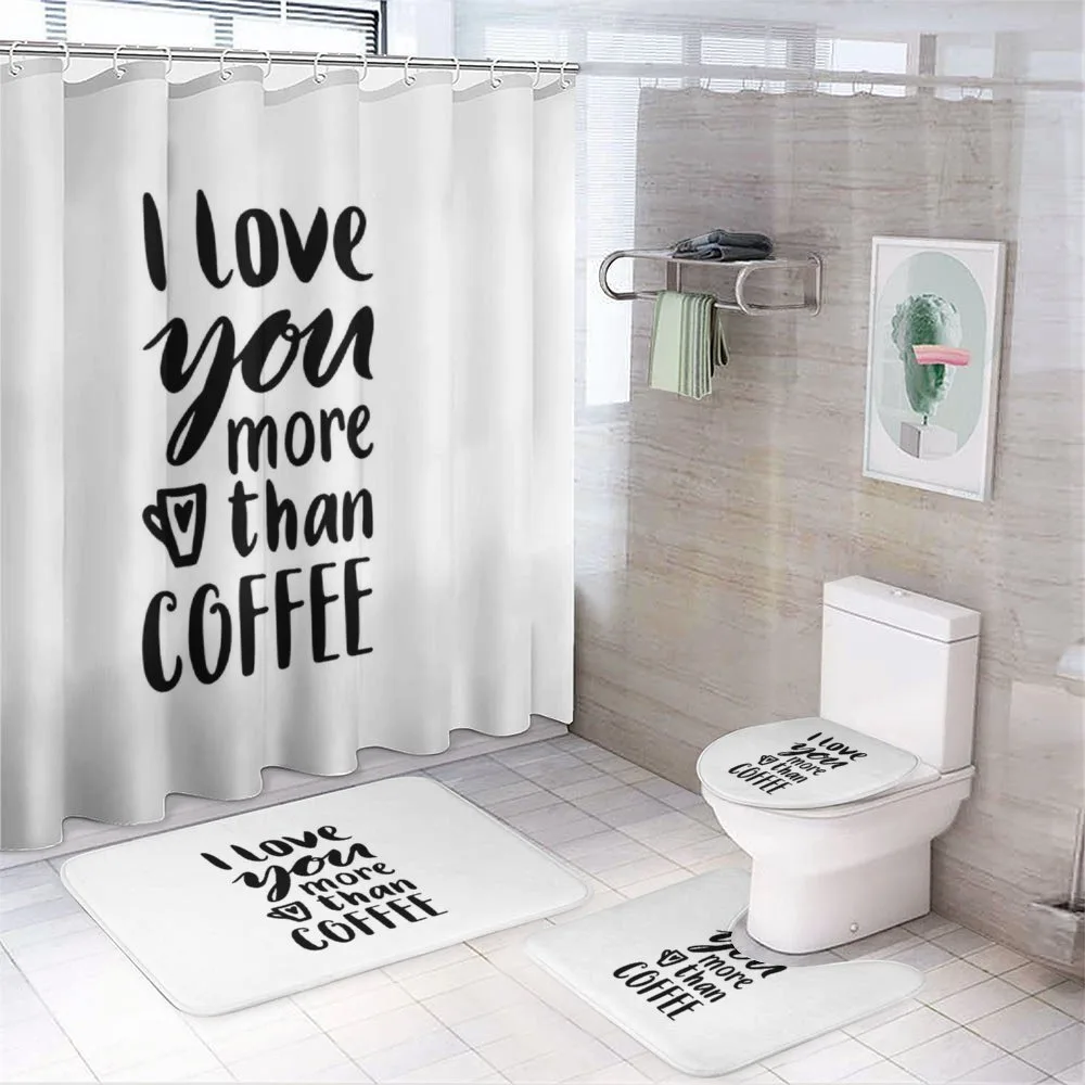 Fun Words Coffee — 4-Piece Bathroom Set preview