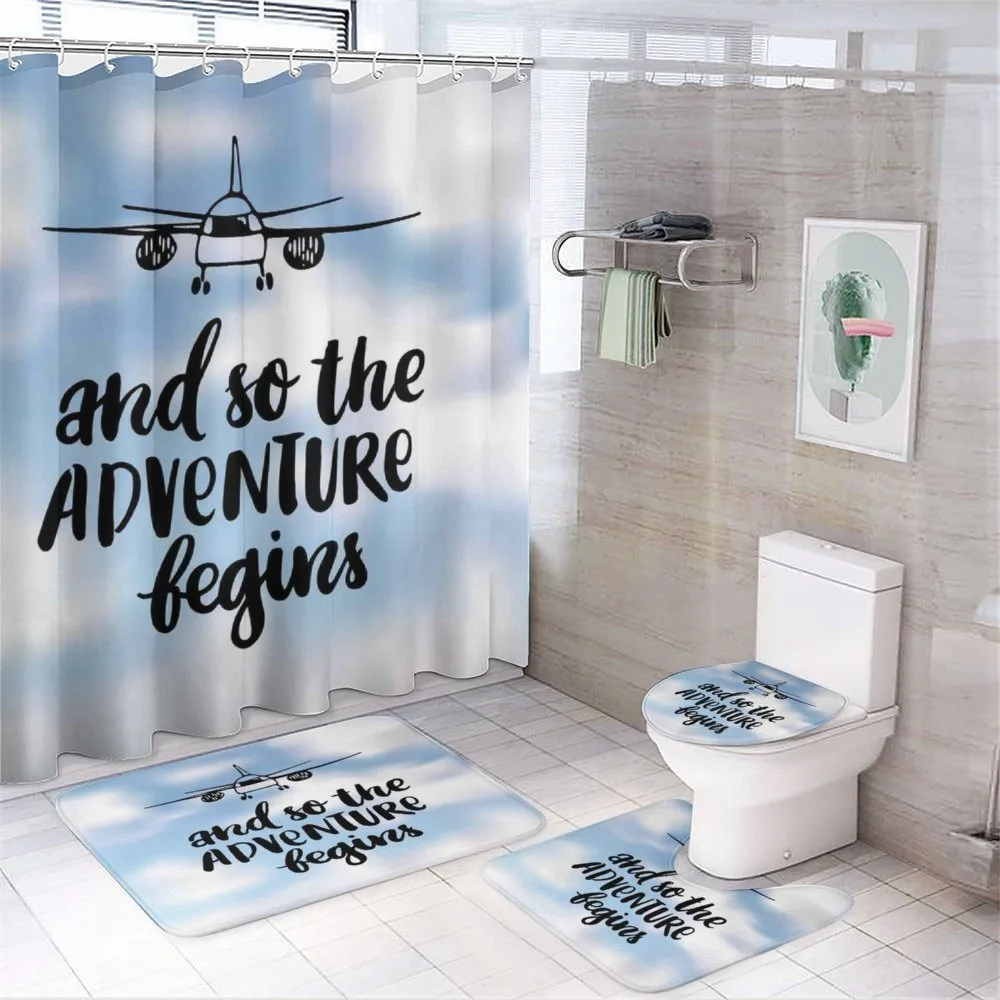 Hand Lettering Design Ink Art — 4-Piece Bathroom Set preview