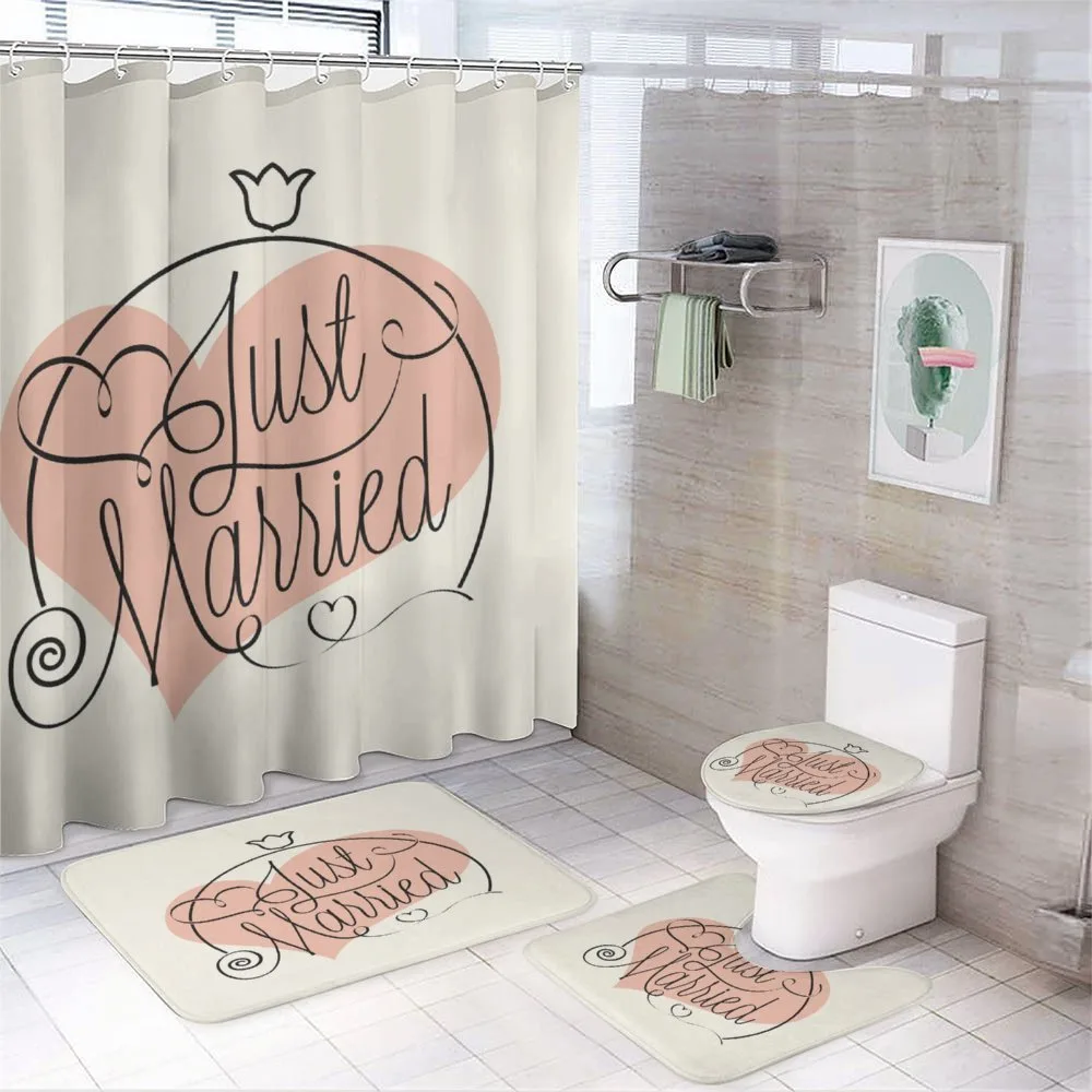 Just Married Tulip Heart — 4-Piece Bathroom Set preview