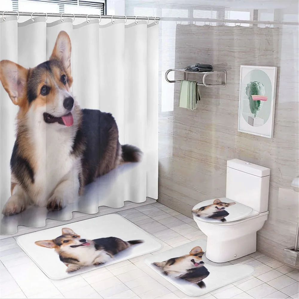 Pembroke Welsh Dog Lover Art — 4-Piece Bathroom Set preview