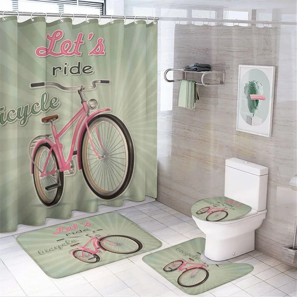 Retro Pop Art Bike — 4-Piece Bathroom Set preview