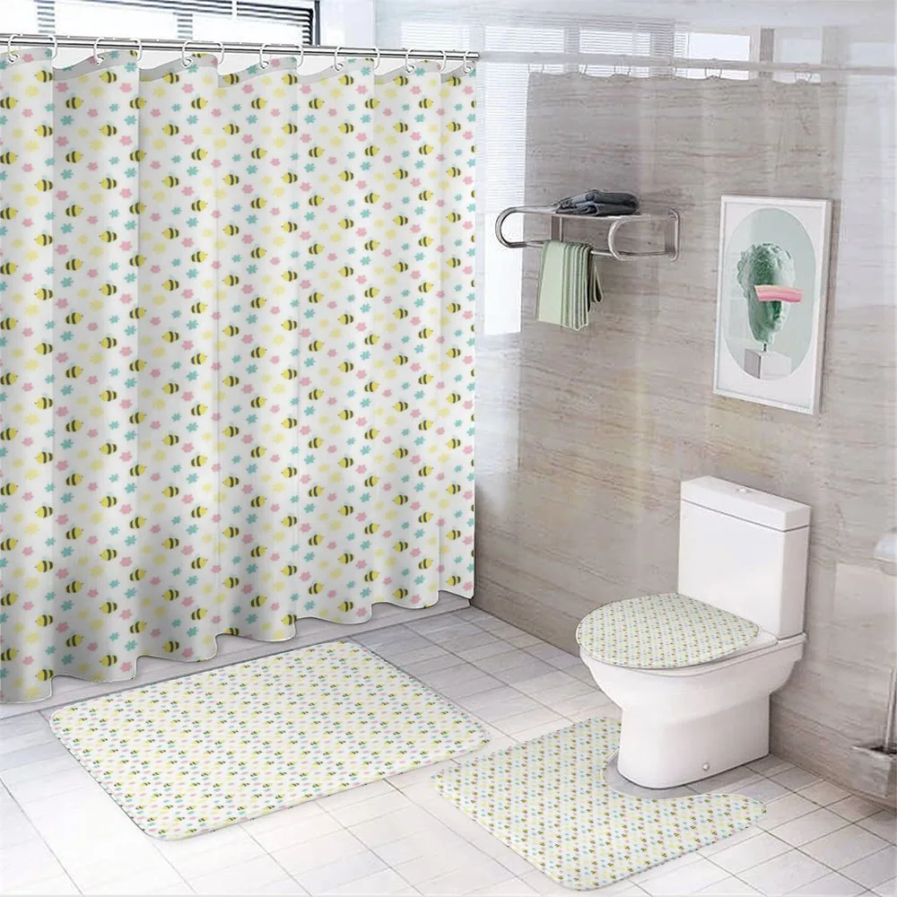 Spring Time Flowers Scene 4-Piece Bathroom Set product video