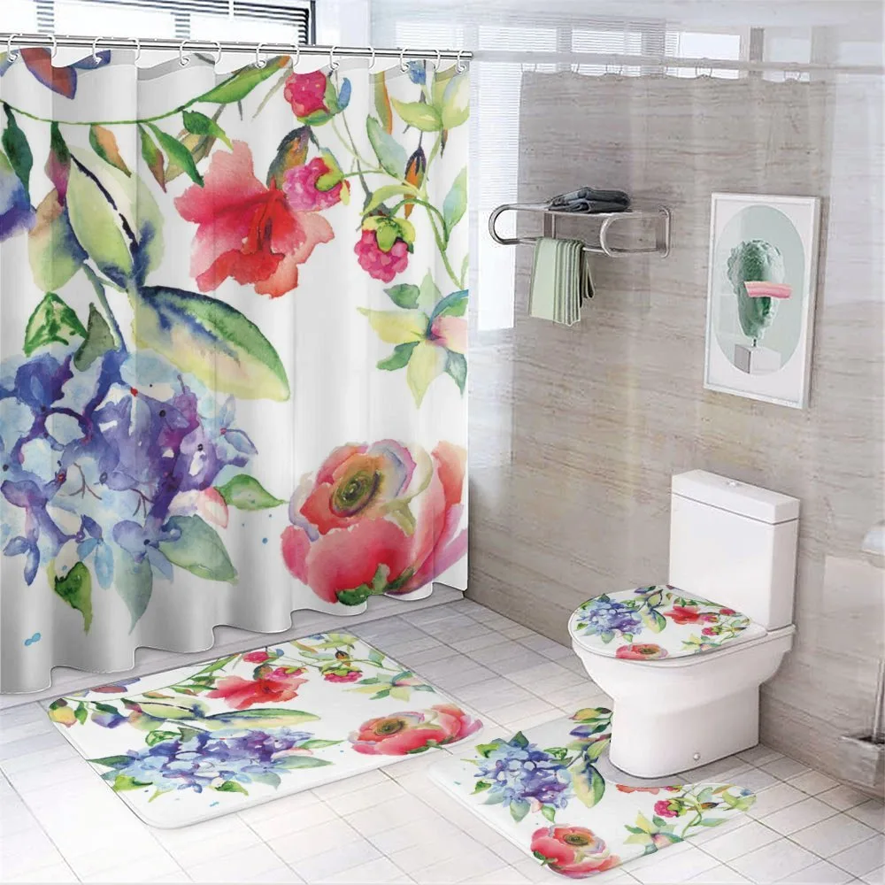 Summer Flowers Branch — 4-Piece Bathroom Set preview