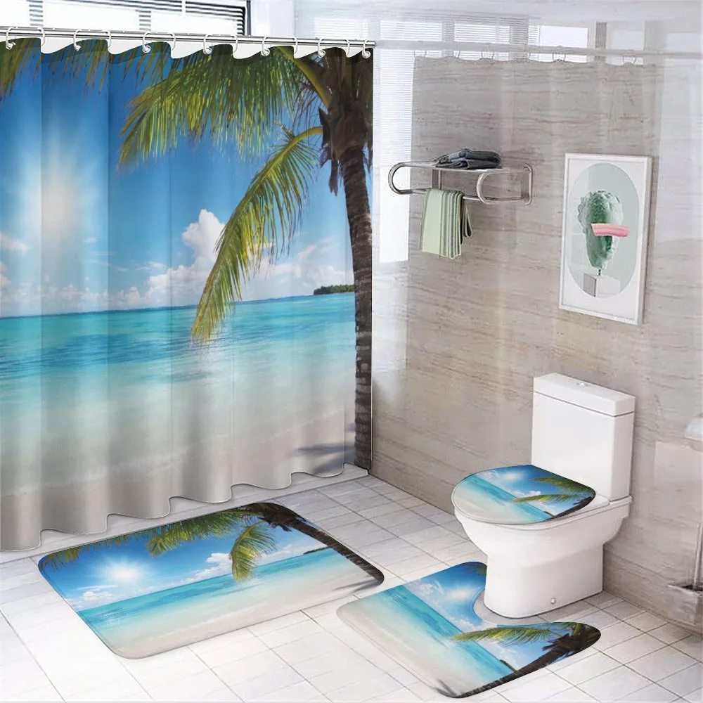 Tropical Seashore Palms — 4-Piece Bathroom Set preview