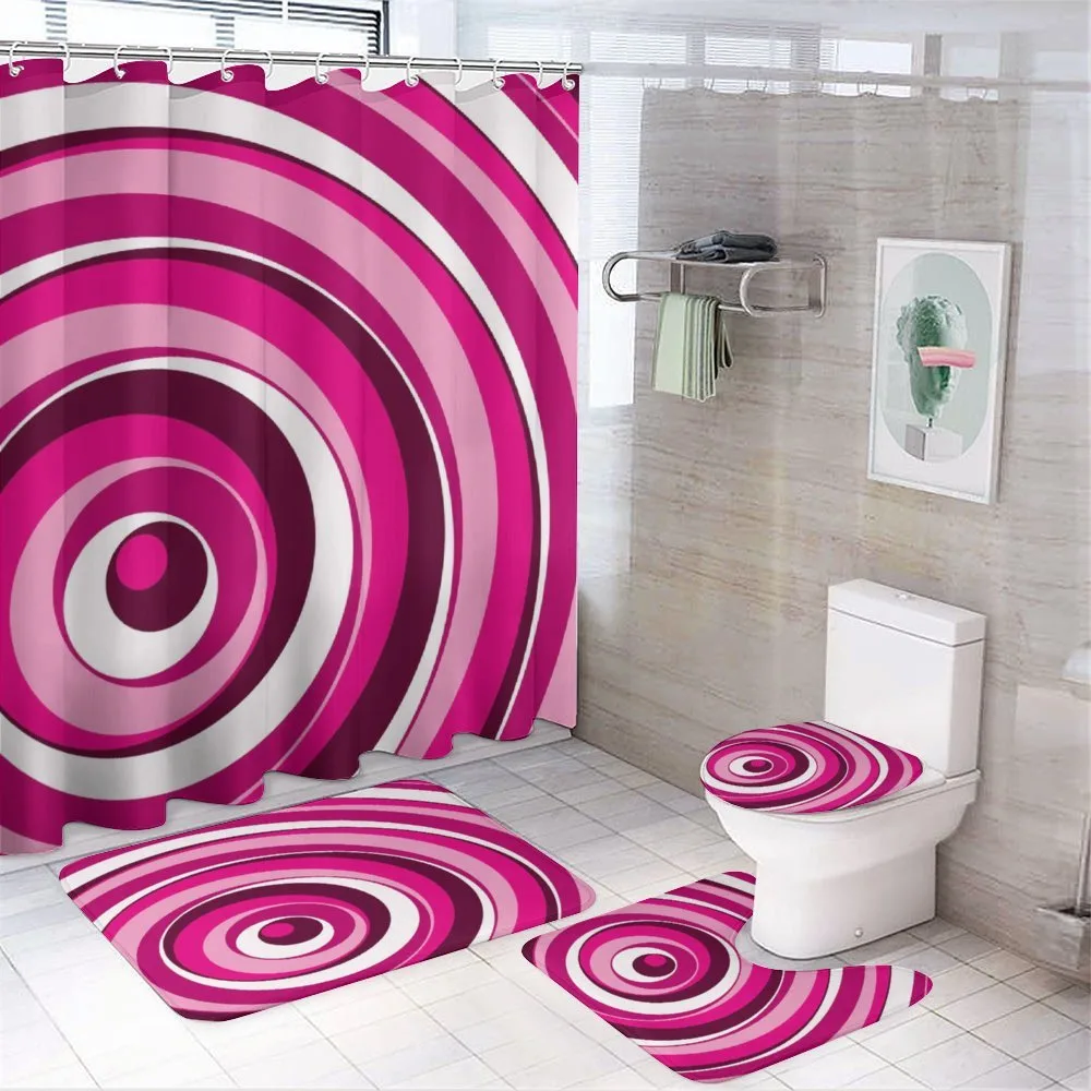 Vibrant Spiral Circles — 4-Piece Bathroom Set preview