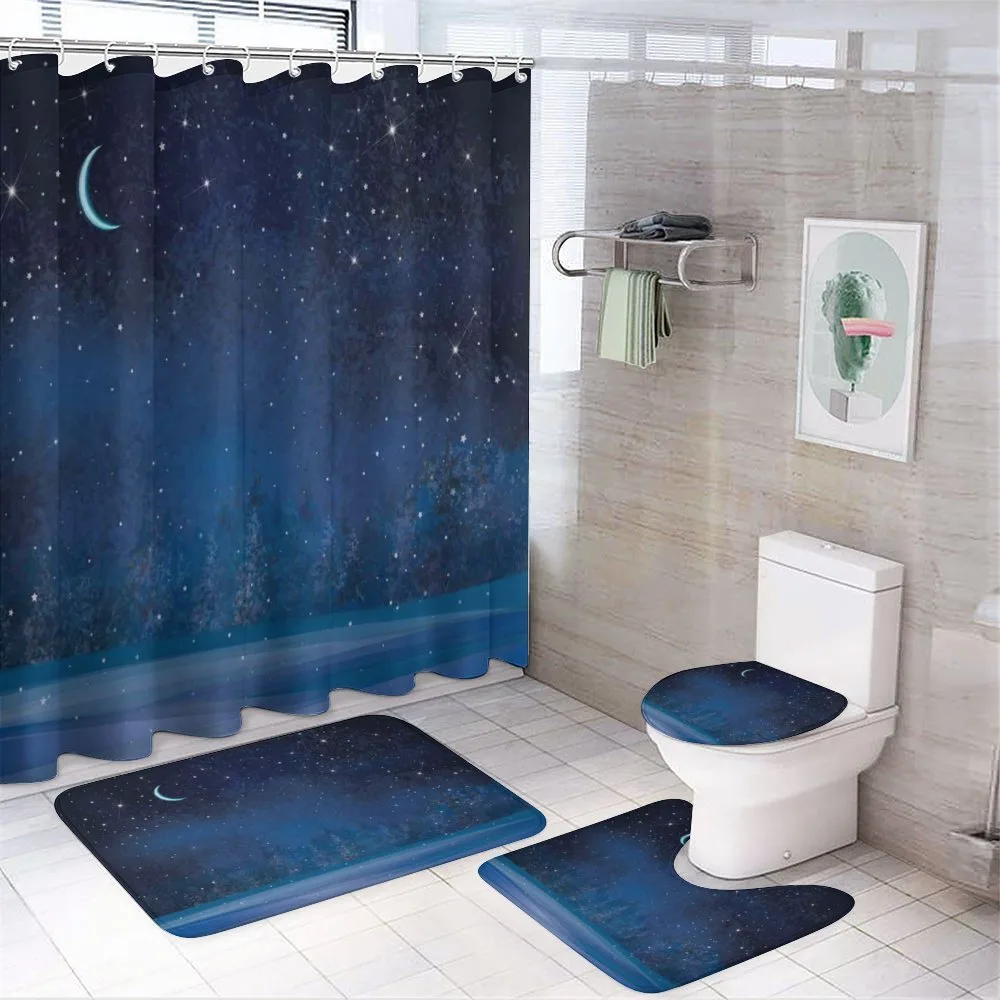 Winter Season Nighttime — 4-Piece Bathroom Set preview
