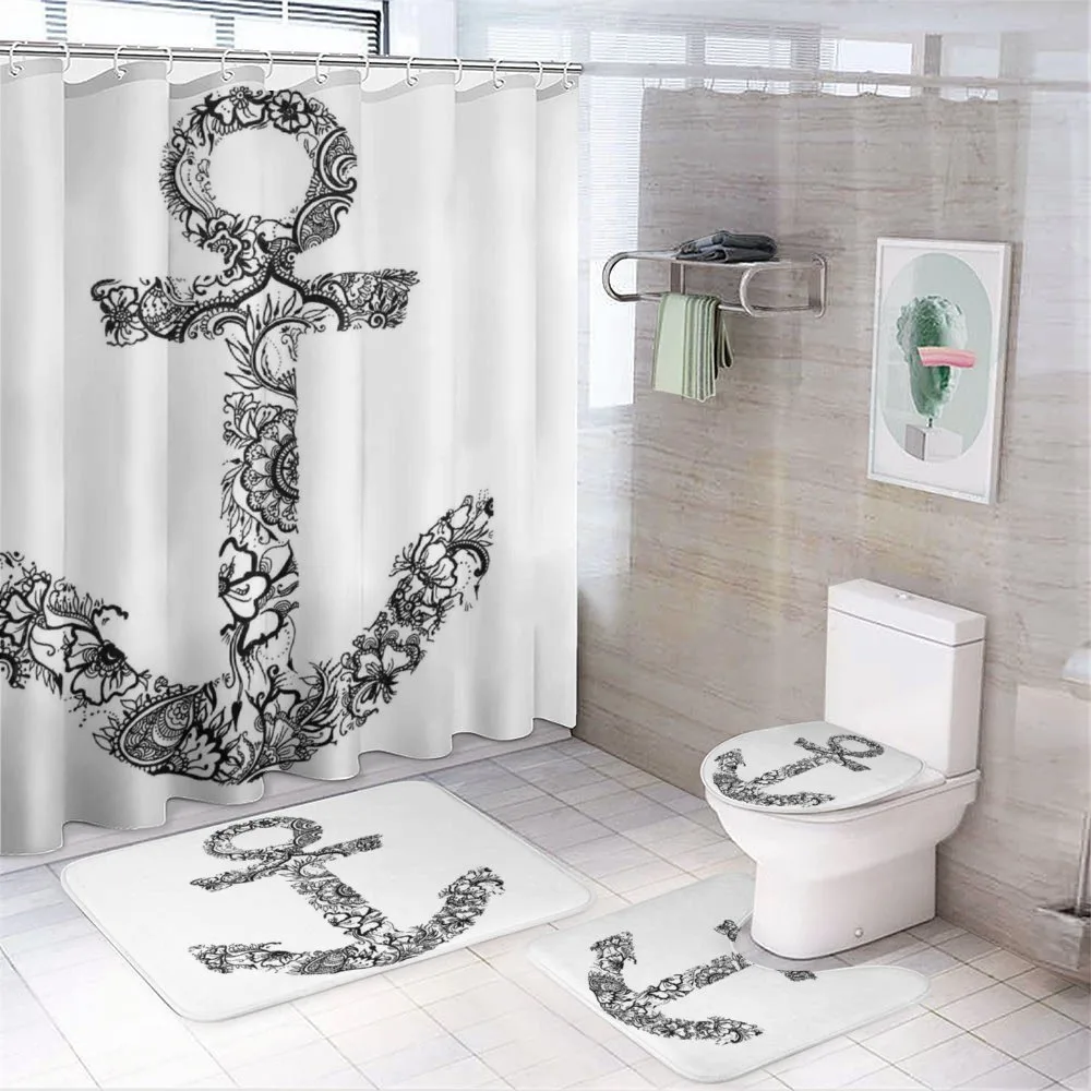 Anchor Shape Flower — 4-Piece Bathroom Set preview