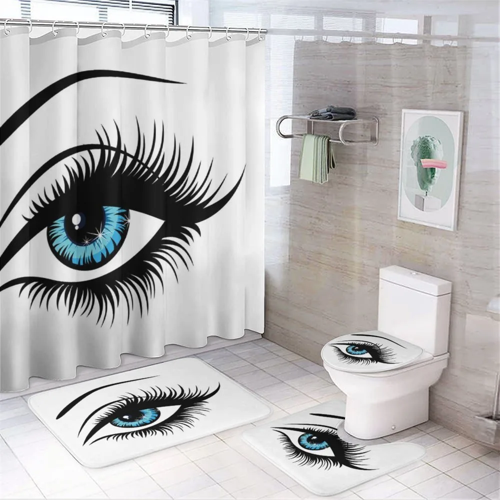 Azure Blue Glance Cartoon — 4-Piece Bathroom Set preview