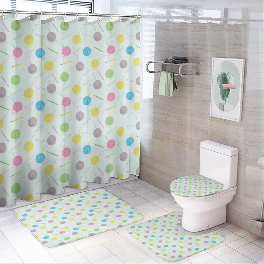 Balls of Yarn and Needlework — 4-Piece Bathroom Set preview