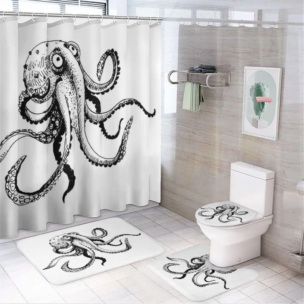 Comic Funny Art Doodle — 4-Piece Bathroom Set preview