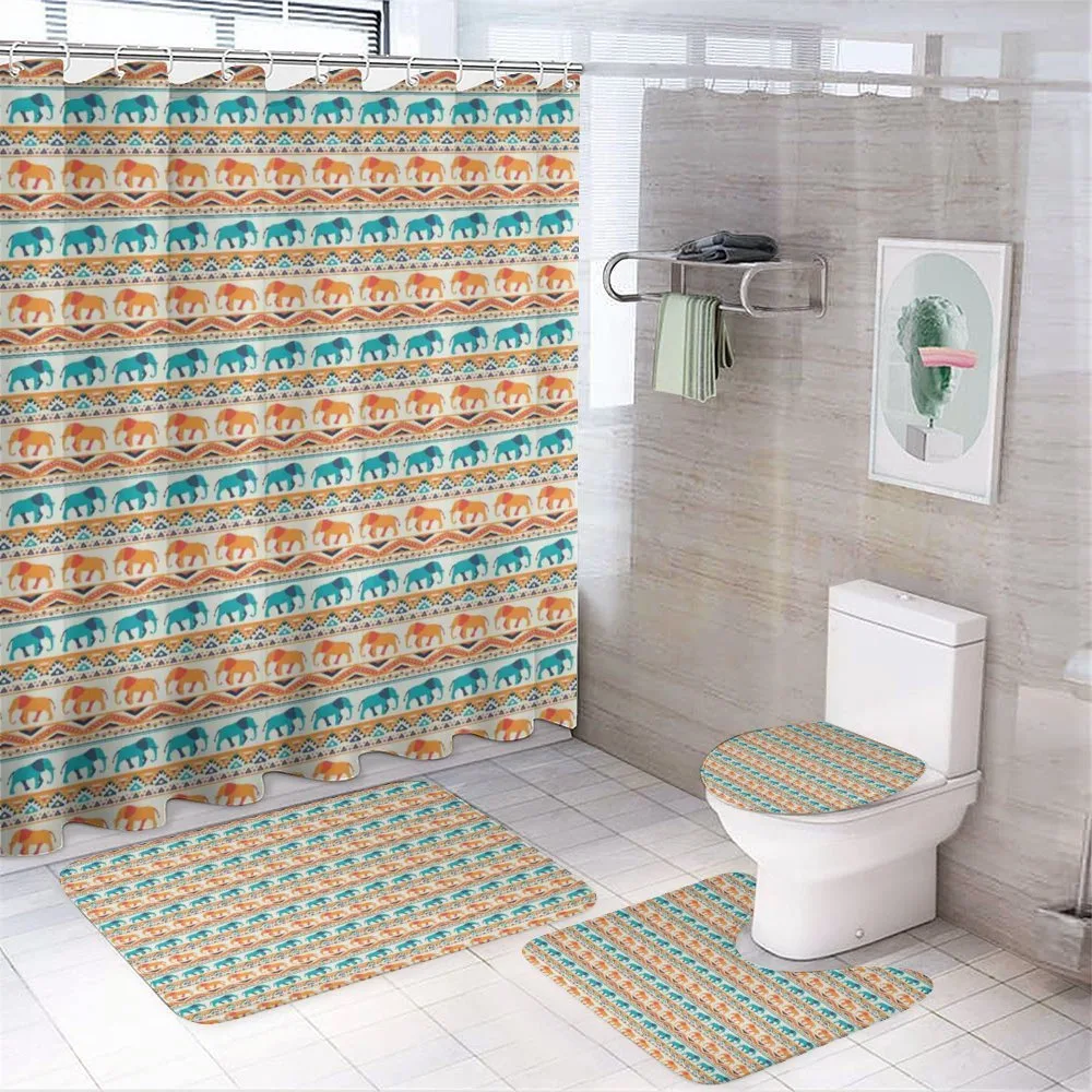 Elephants Triangles — 4-Piece Bathroom Set preview