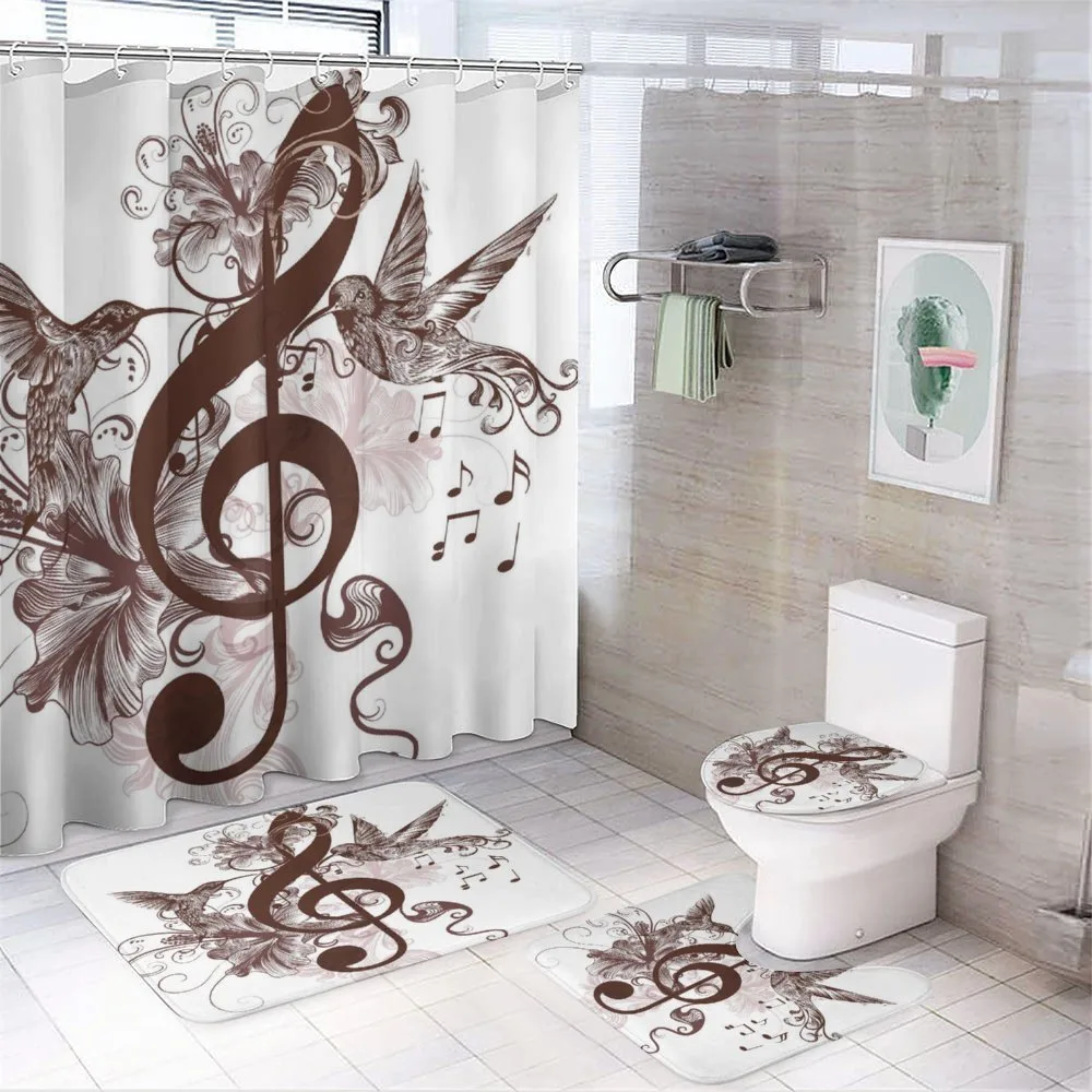 Floral Design with Birds — 4-Piece Bathroom Set preview