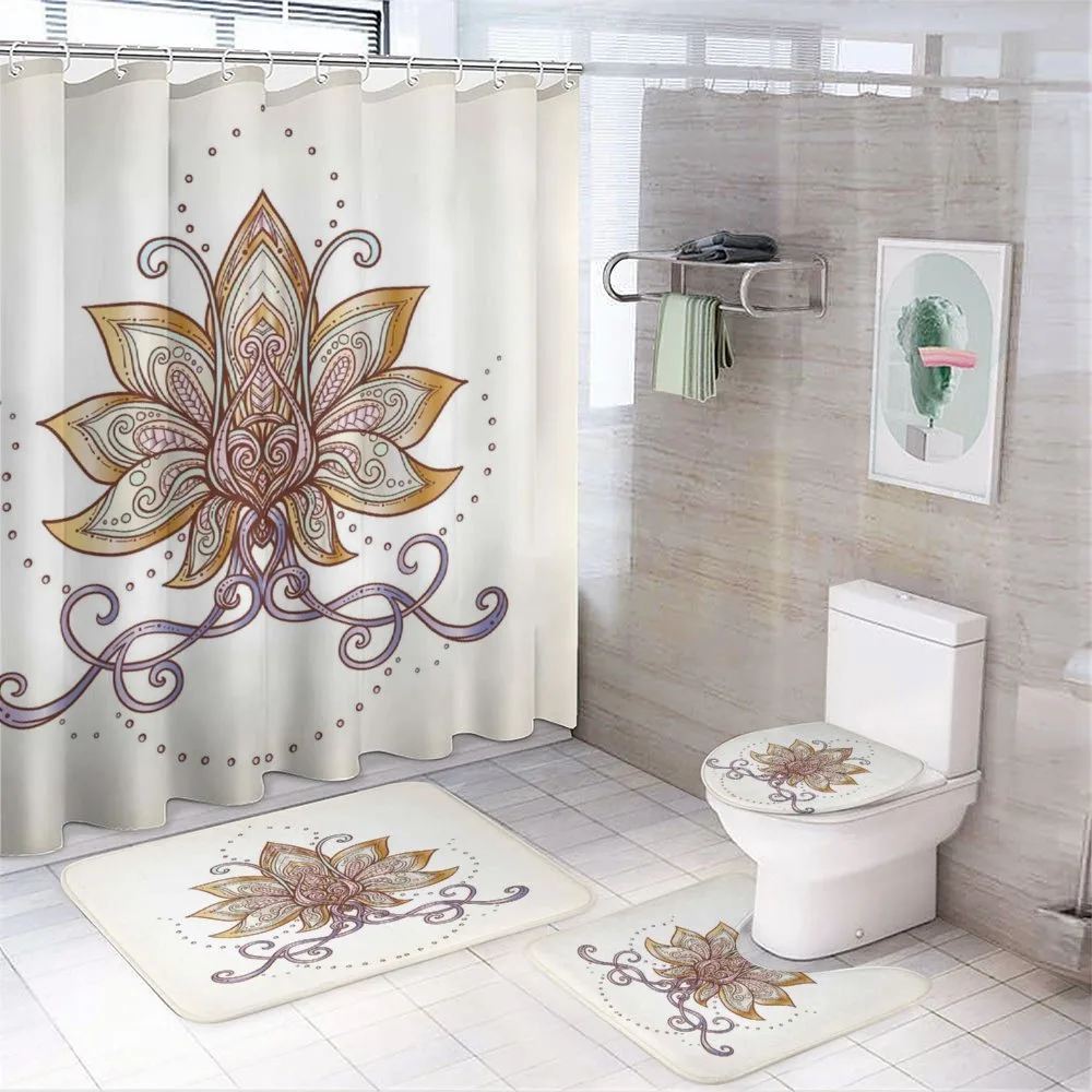 Flowers Motif — 4-Piece Bathroom Set preview