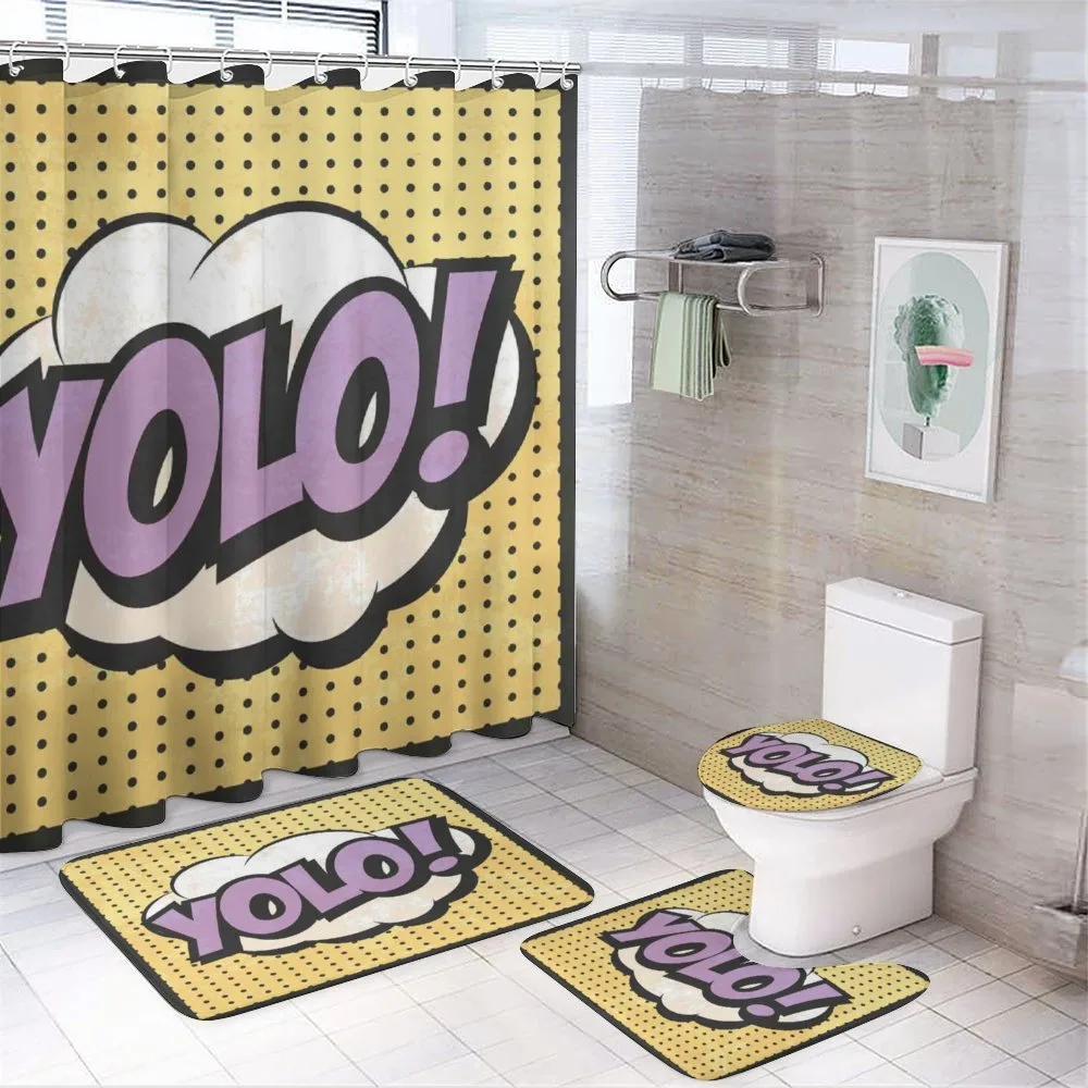 Grunge Comic Book Design — 4-Piece Bathroom Set preview
