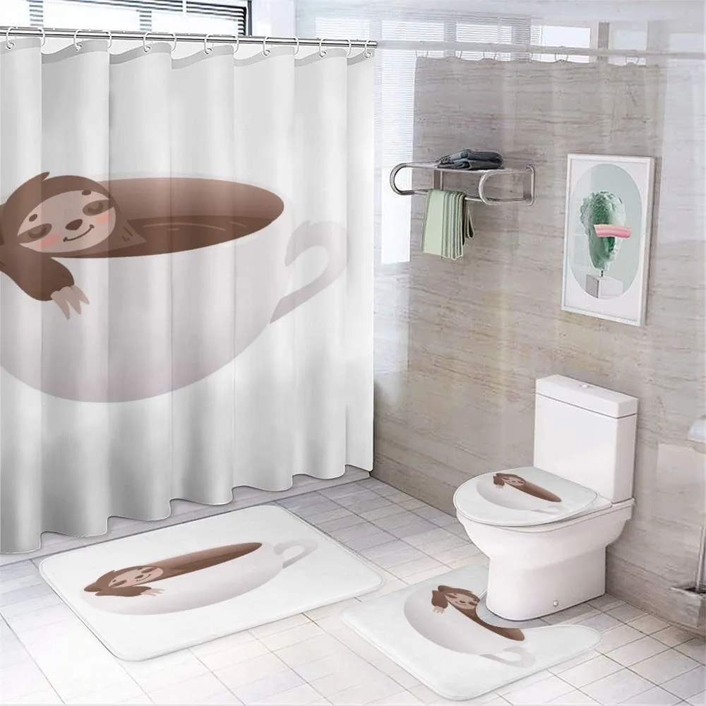 Lazy Swimming in Coffee — 4-Piece Bathroom Set preview
