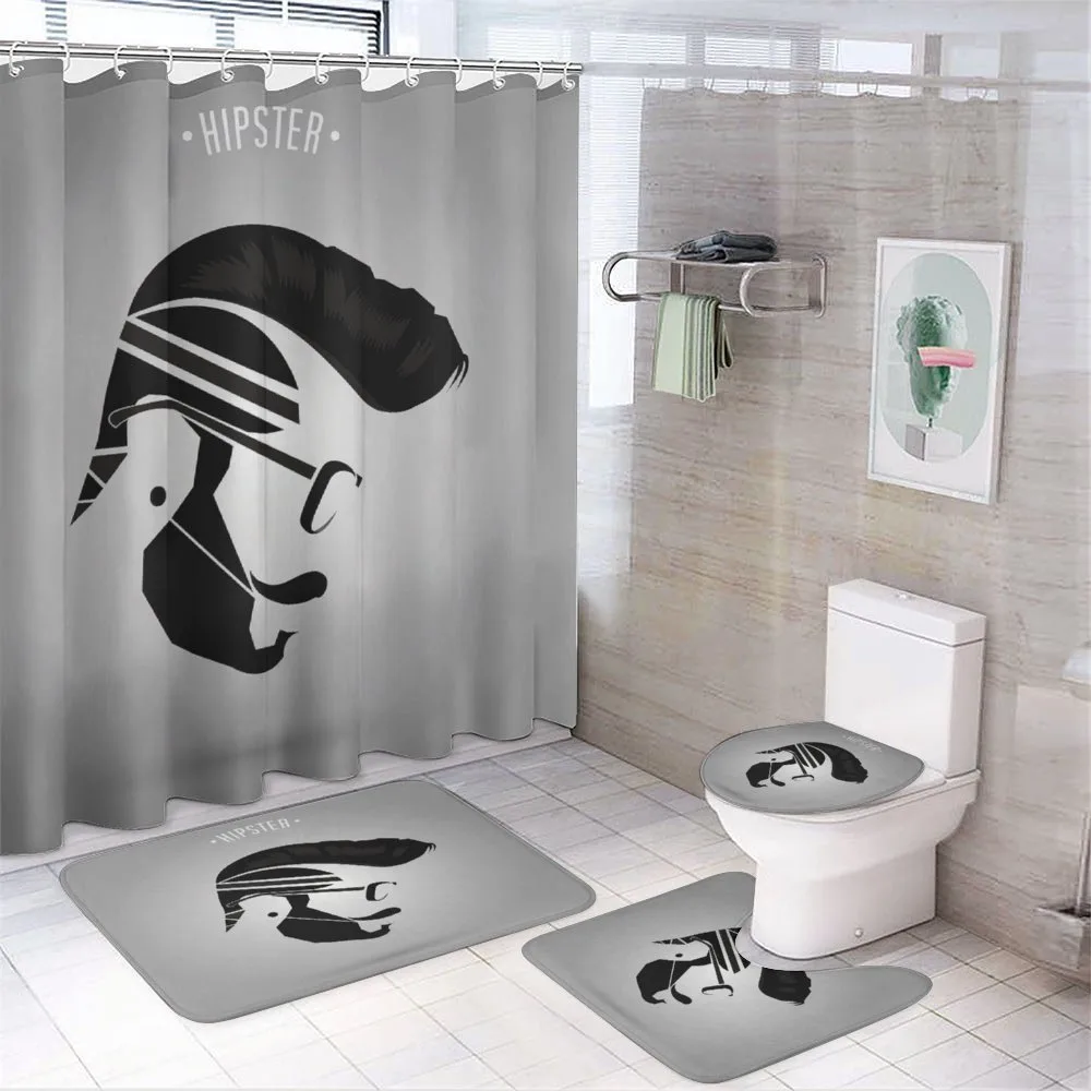 Male Hipster Art — 4-Piece Bathroom Set preview