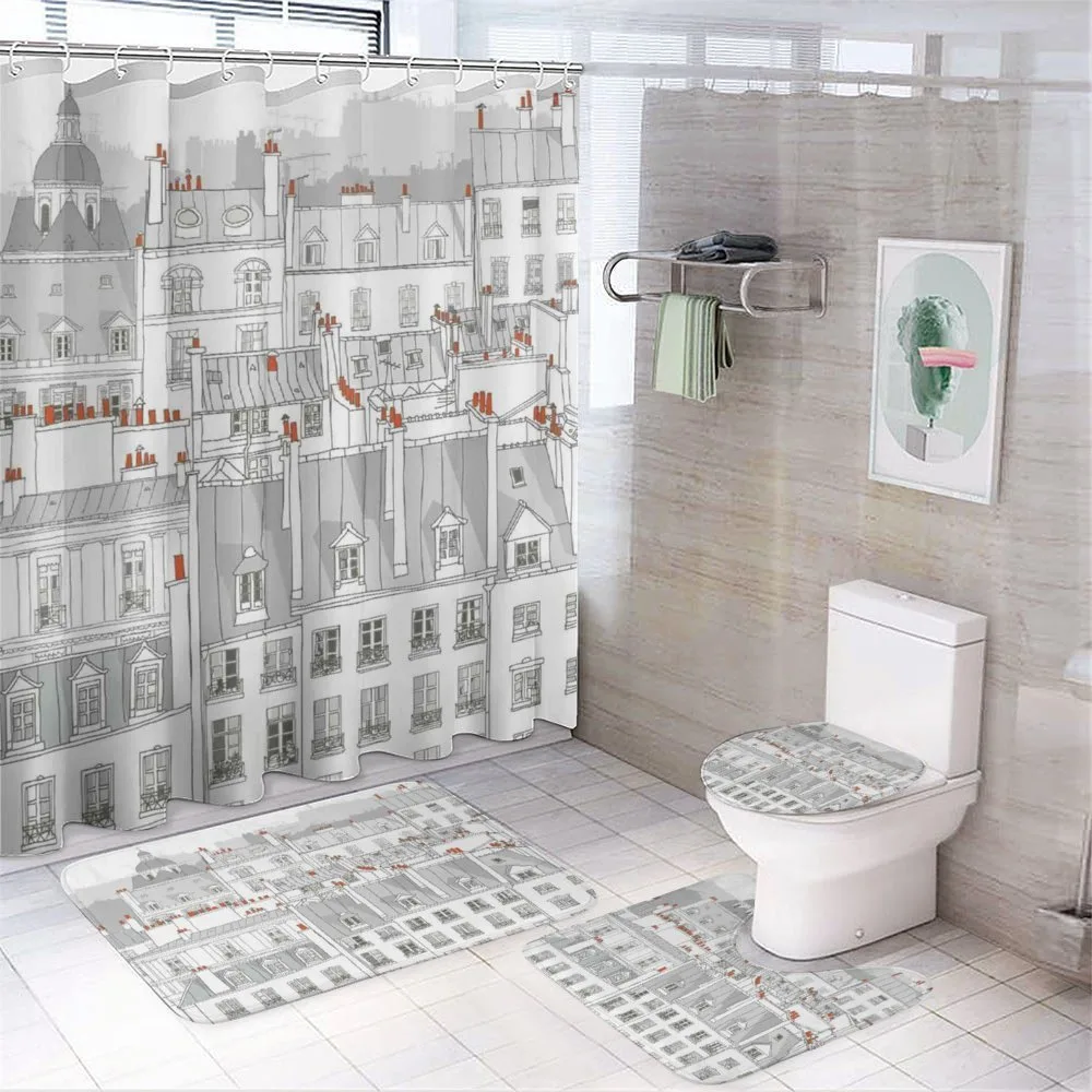 Paris Aerial Scenery — 4-Piece Bathroom Set preview