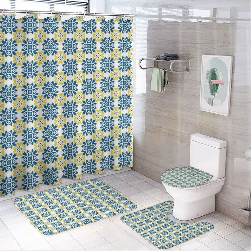 Portuguese Mosaic Tile — 4-Piece Bathroom Set preview