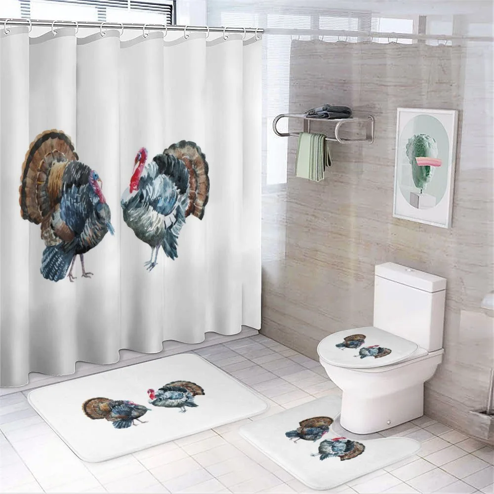 Watercolor Effect Birds — 4-Piece Bathroom Set preview