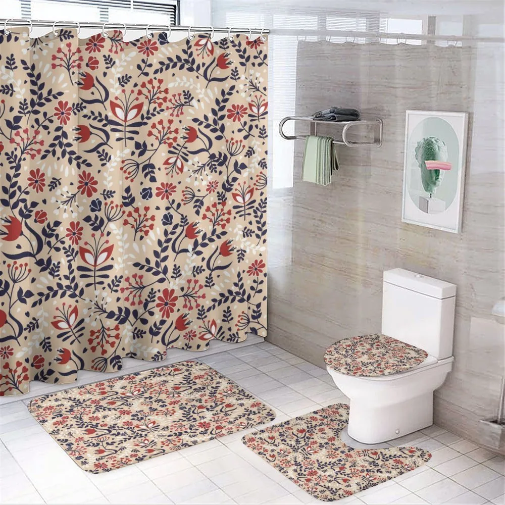 Abstract Blossoms Leaves — 4-Piece Bathroom Set preview