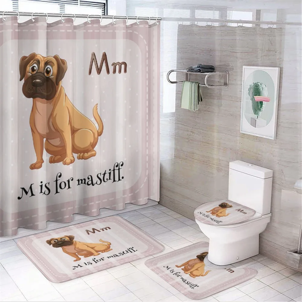 Cartoon English Mastiff — 4-Piece Bathroom Set preview