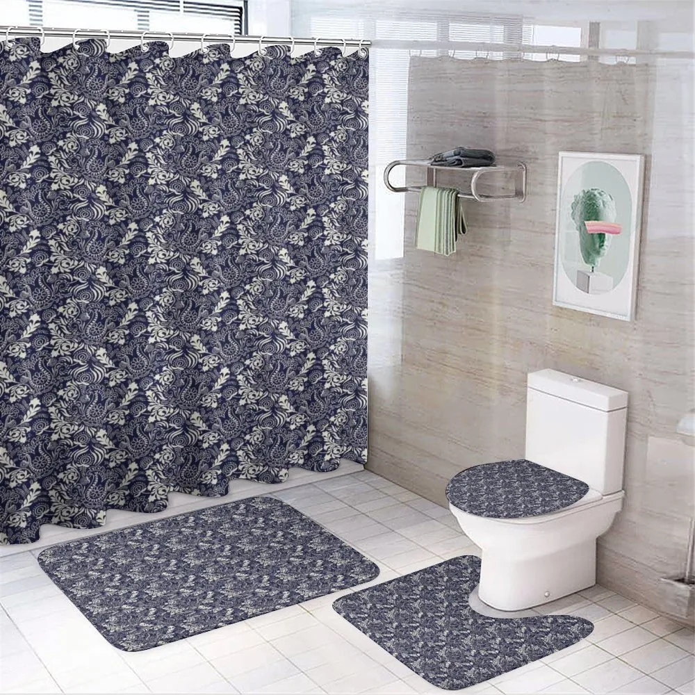 Curved Eastern Leaves 4-Piece Bathroom Set product video