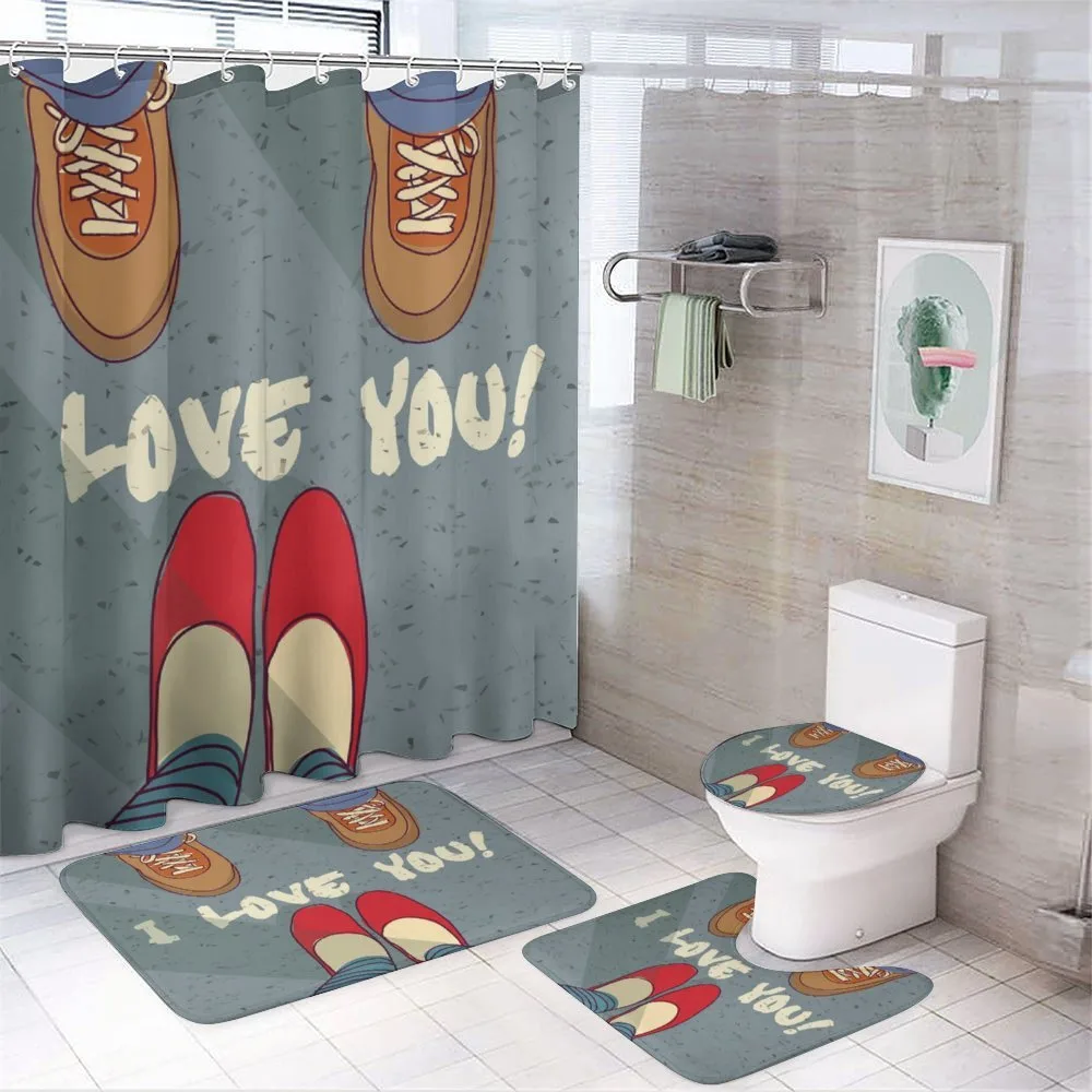 Man Woman Feet Flirt — 4-Piece Bathroom Set preview