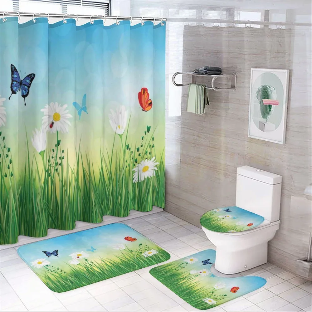 Meadow Daisies Grass — 4-Piece Bathroom Set preview
