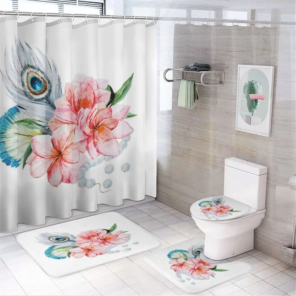 Peony and Peacock — 4-Piece Bathroom Set preview