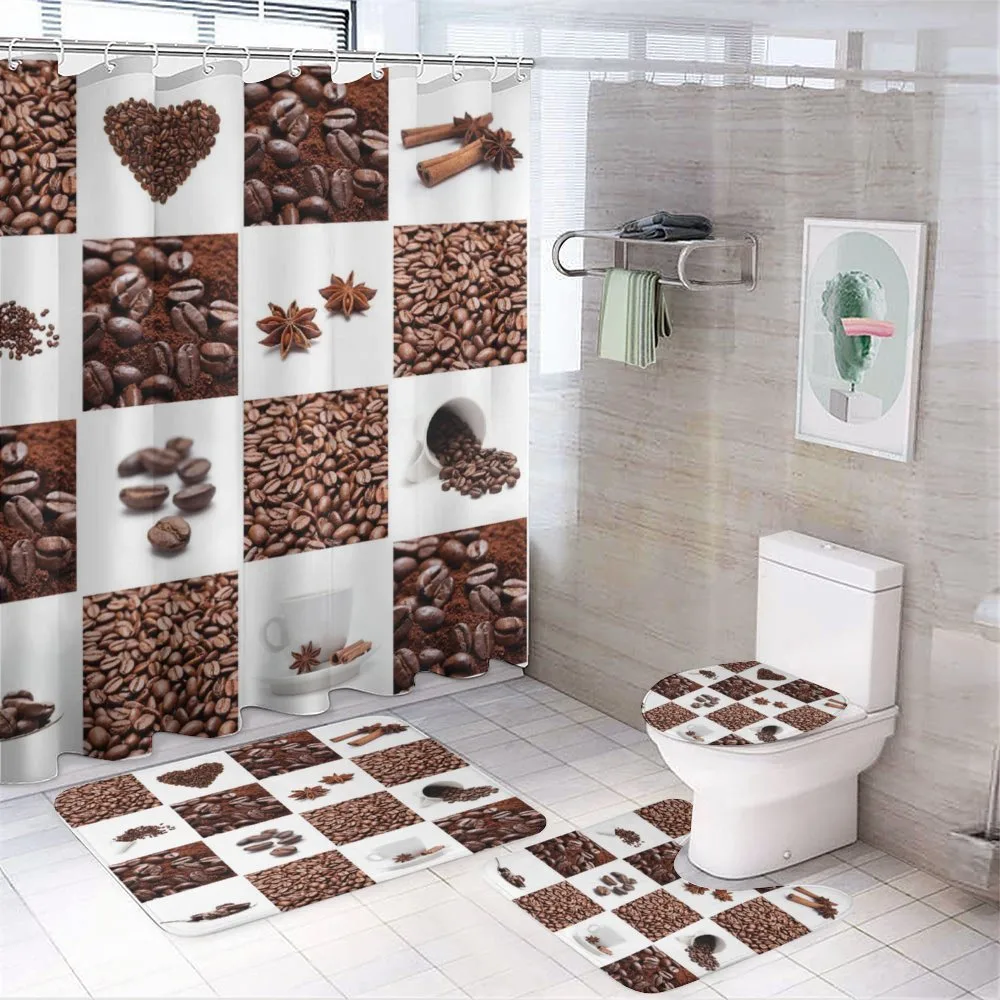 Roasted Coffee Beans — 4-Piece Bathroom Set preview