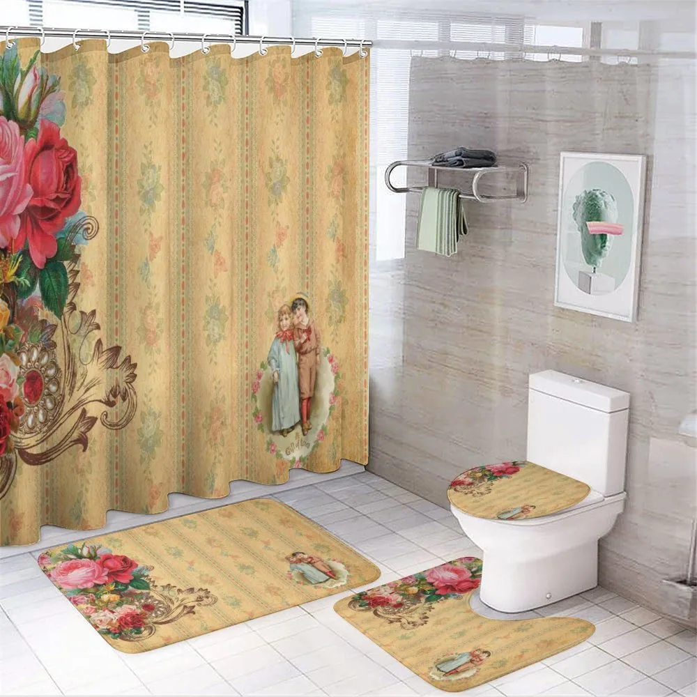 Romantic Country Roses — 4-Piece Bathroom Set preview