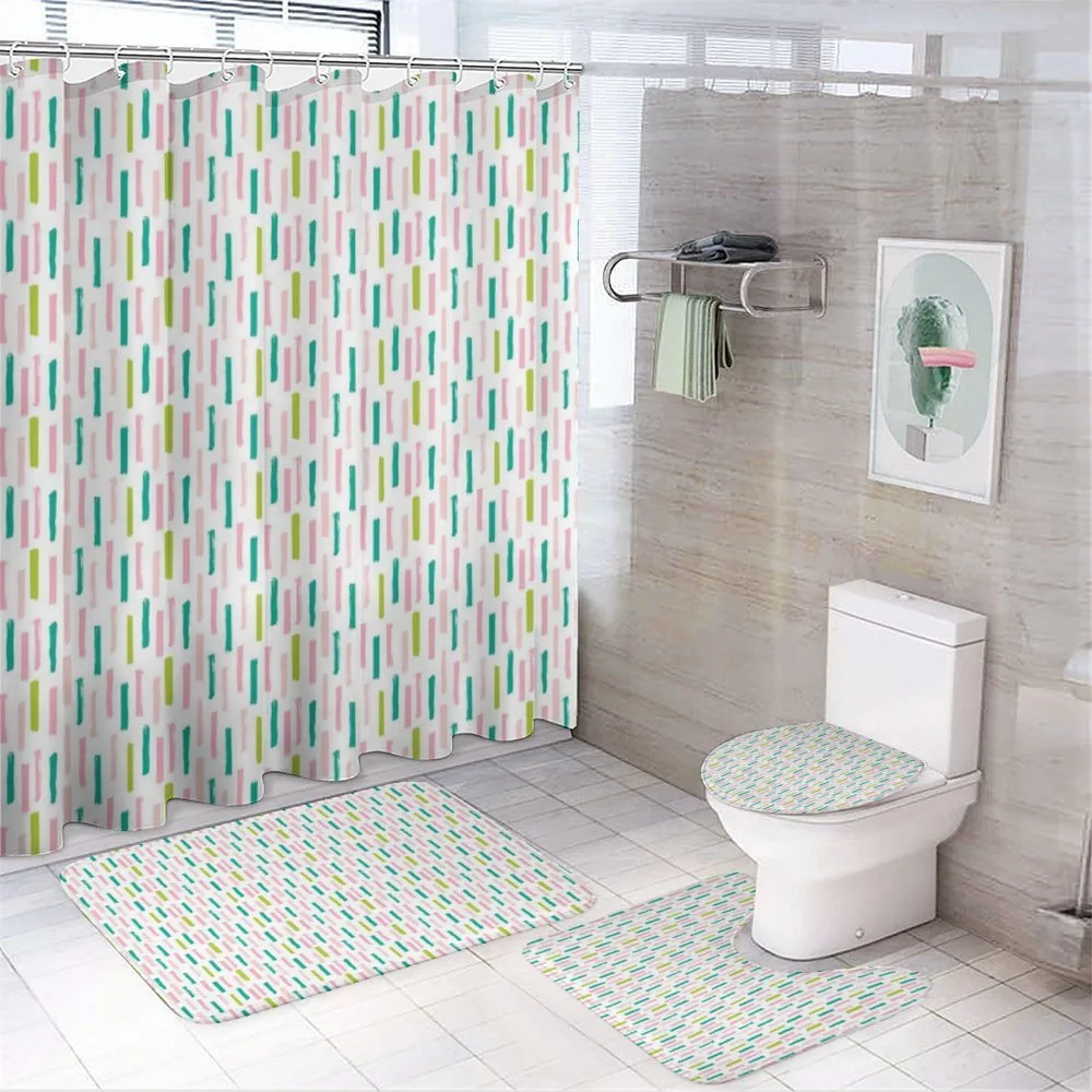 Scratchy Rough Strokes — 4-Piece Bathroom Set preview