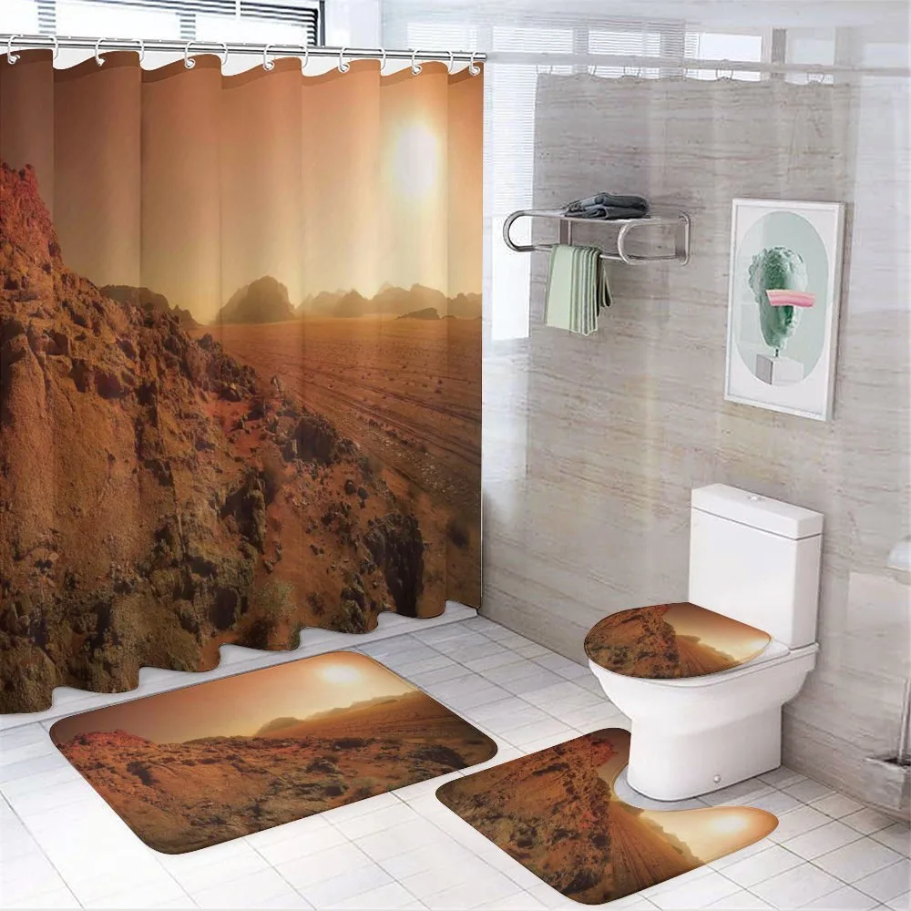Space Clash Landscape — 4-Piece Bathroom Set preview