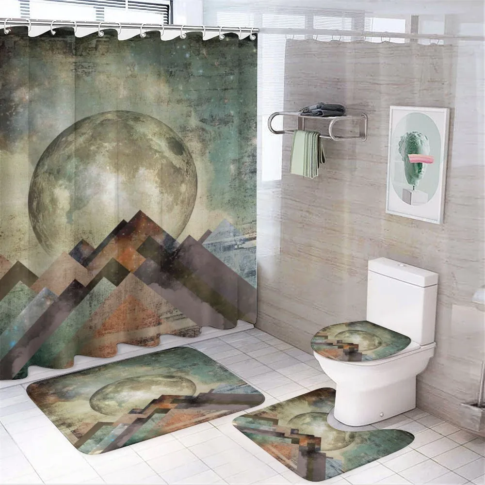Stripes with Grunge Effect — 4-Piece Bathroom Set preview