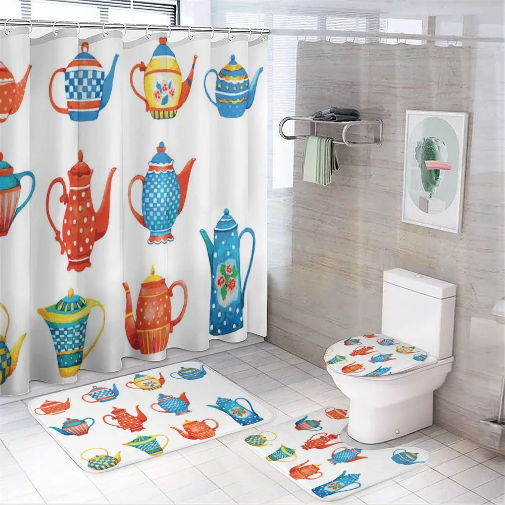 Teapots Design — 4-Piece Bathroom Set preview
