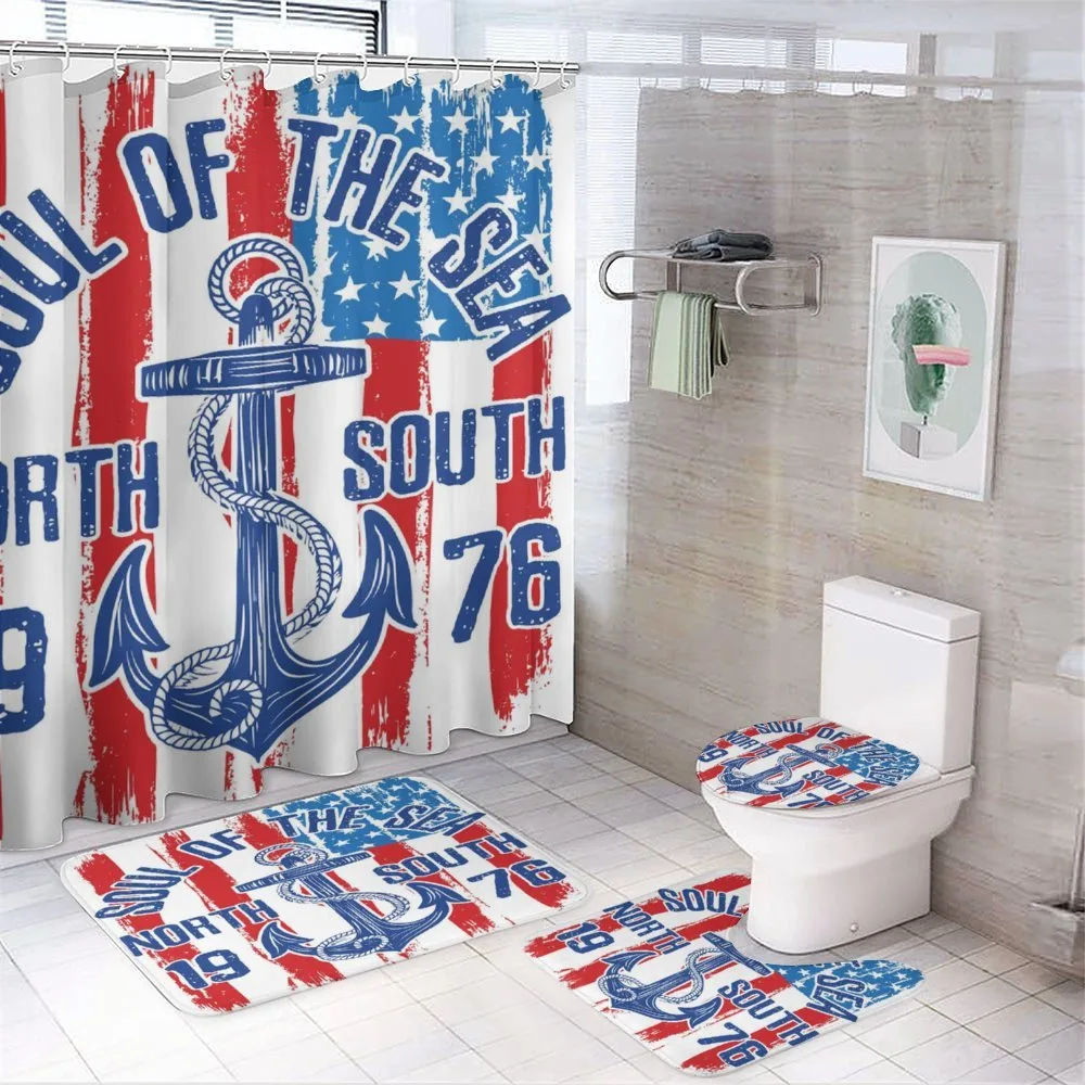 Vintage Anchor Design — 4-Piece Bathroom Set preview