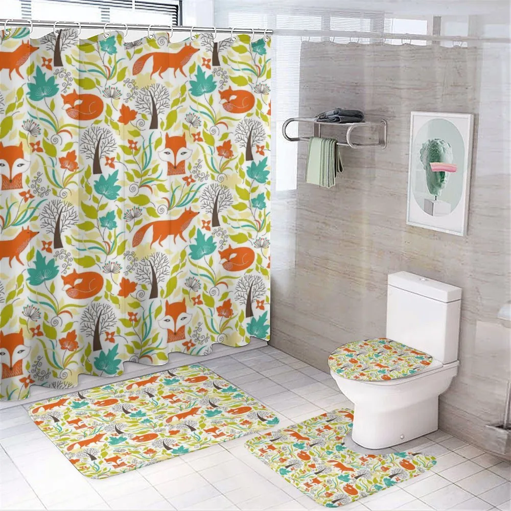 Wild Fox Wolf Flower — 4-Piece Bathroom Set preview