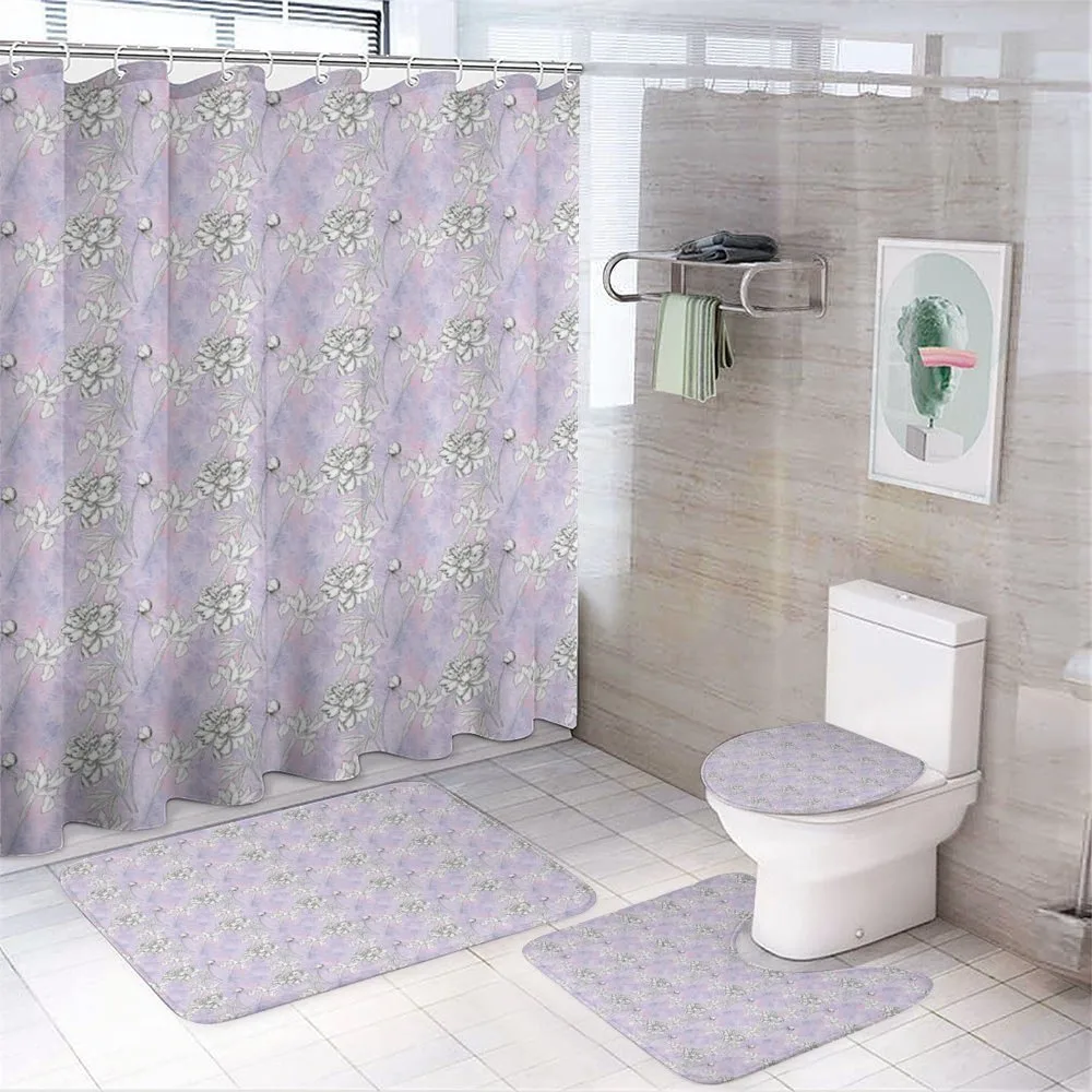 Dreamy Flowers and Buds — 4-Piece Bathroom Set preview