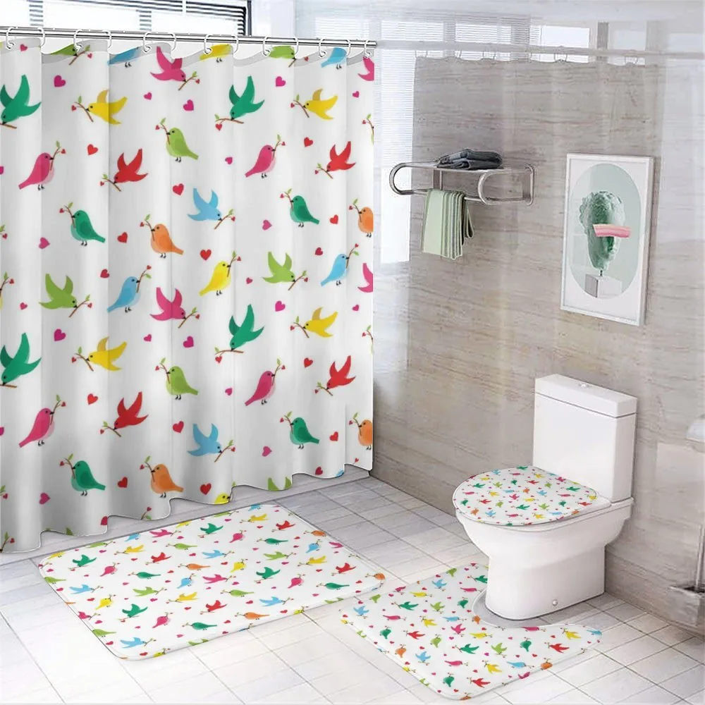Heart Branches Colorful — 4-Piece Bathroom Set preview