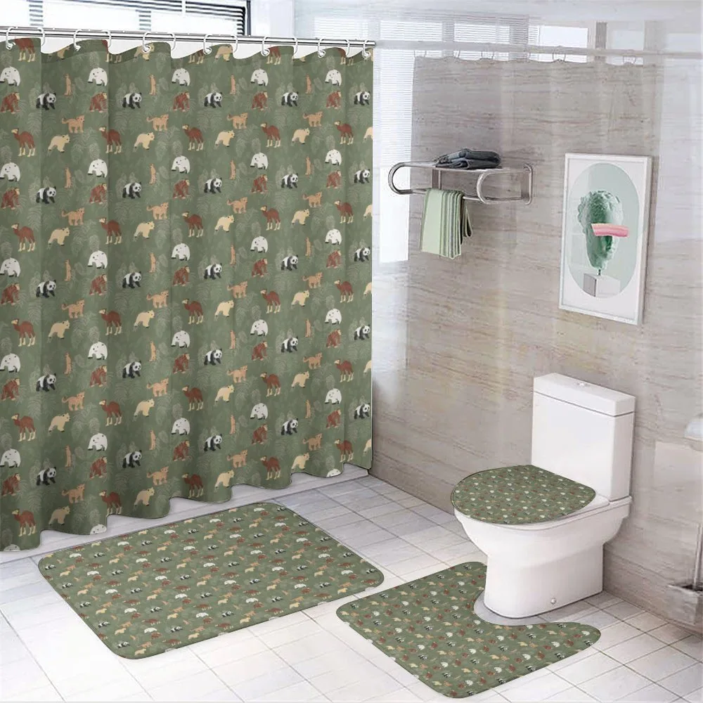 Leaves and Animals — 4-Piece Bathroom Set preview