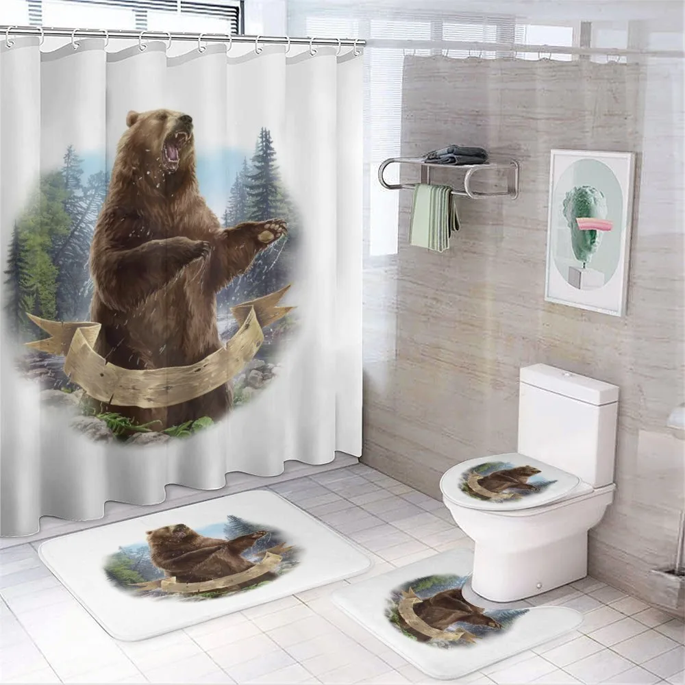 Angry Carnivore Mammal — 4-Piece Bathroom Set preview