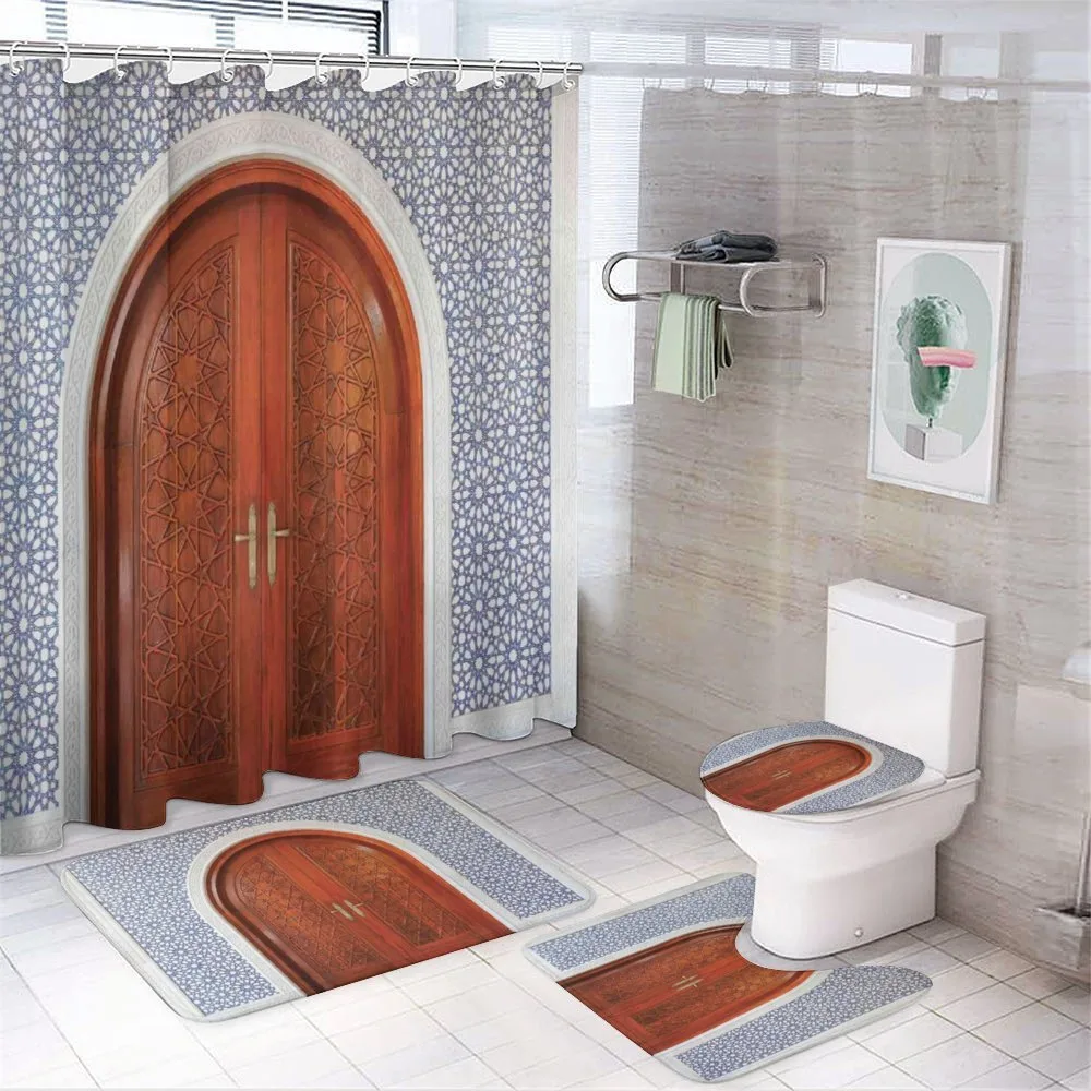 Antique Stars Wooden Door — 4-Piece Bathroom Set preview
