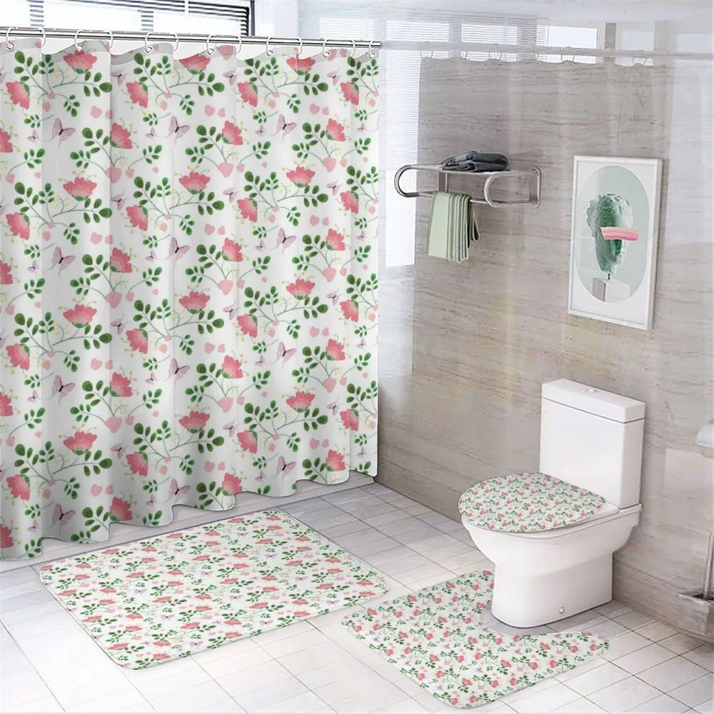 Flowers Butterflies — 4-Piece Bathroom Set preview