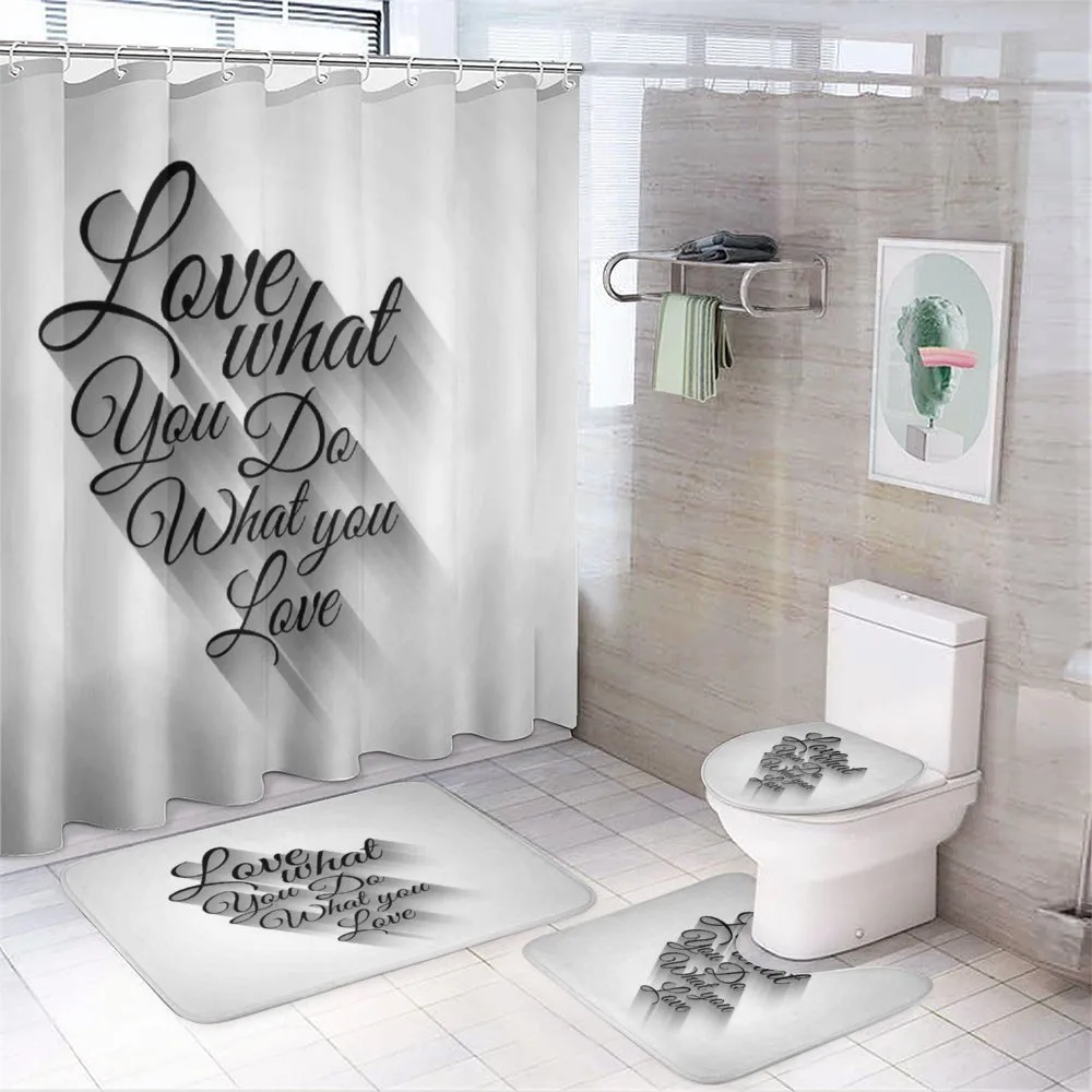 Manuscript Lettering — 4-Piece Bathroom Set preview